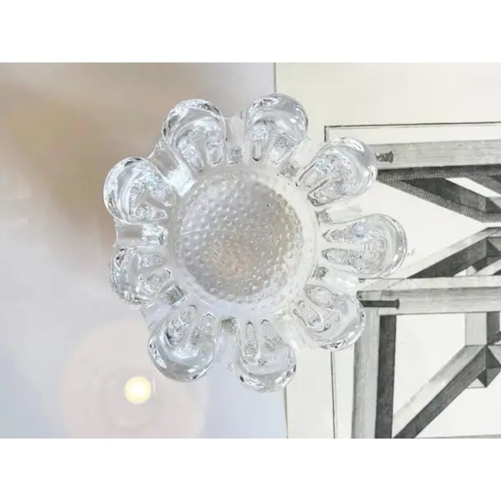 Kosta Boda Sunflower Candleholder Goran Warff 1970s Swedish Art Glass Clear MCM - Picture 14 of 16